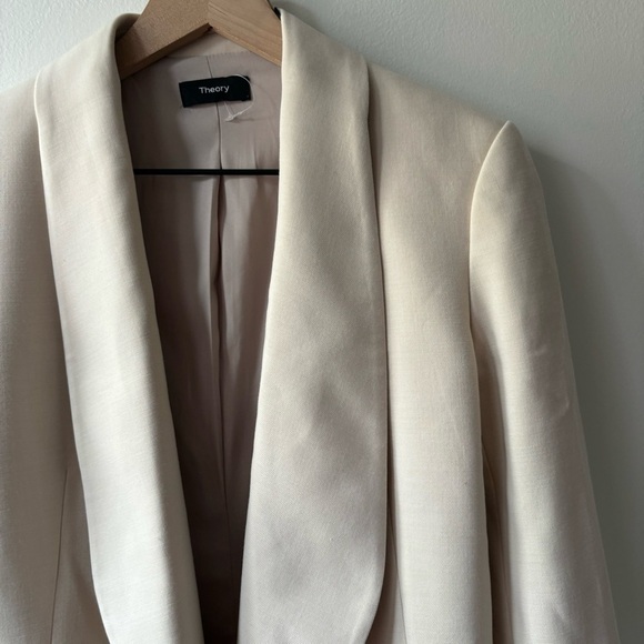 Theory Shawl Collar Blazer Utility Wool in Canvas Size 6 $575 - Picture 5 of 9